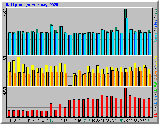Daily usage for May 2025