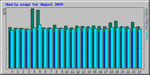 Hourly usage for August 2025